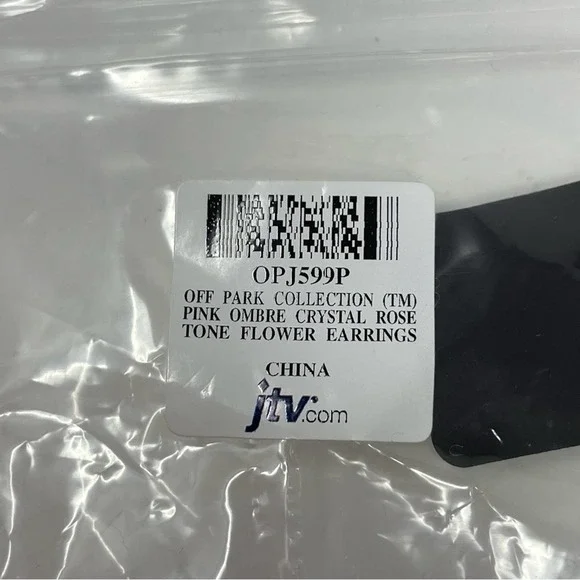 JTV Off Park Collection Pink Ombre Crystal Rose Tone Flower Earrings - Picture 7 of 7